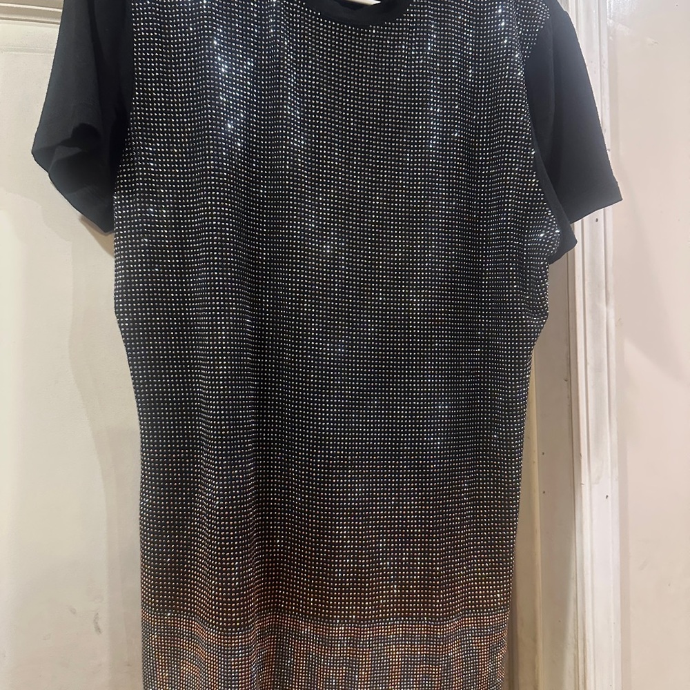 Versace Black Tee With Silver Pattern - image 2